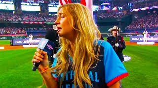 Ingrid Andress National Anthem FAIL at 2024 MLB Home Run Derby Highlights What Were They Thinking [upl. by Nav627]