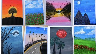 8 Cool oil pastel scenery painting ideas for beginners [upl. by Akili441]