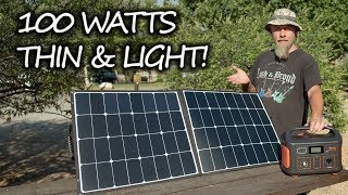 SolarSaga 100 Review Jackerys New Lightweight Ultra Portable 100 Watt Solar Panel [upl. by Ardnik]