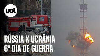 Rússia x Ucrânia veja vídeos de bombardeios e ataque a torre de TV no 6º dia de invasão [upl. by Gahan626]