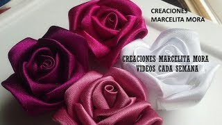 DIYComo Hacer Rosas Flores en TelaHow To Make Easy Fabric Flower RosesРозаクリップ簪 [upl. by Any]