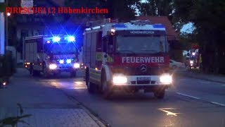 Löschzug Feuerwehr Höhenkirchen mit Bokimobil  2x RTW MKT zur Brandübung [upl. by Nieberg593]