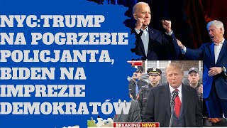 Nowy Jork Trump na pogrzebie policjanta a Biden na imprezie Demokratów [upl. by Favata]