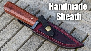 Leatherworking  Making a Small Bowie Knife Sheath [upl. by Ecirb]