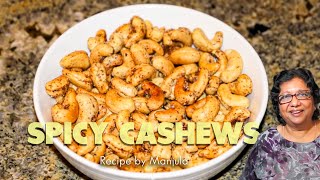 Spicy Cashews Recipe  How to make Spicy Cashews  Recipe for Spicy Cashew nuts [upl. by Ilrebma171]