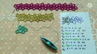 2 Ringed Lace Pattern using Shuttle Tatting for beginners in English Video 48 [upl. by Esom]