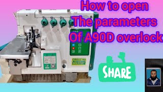 How to open the parameters of Four thread Coated A90D machine [upl. by Annahael]