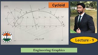 Lecture 9 Cycloid Curve with Normal and Tangent  Engineering Drawing  Engineering Graphics [upl. by Hurlee]