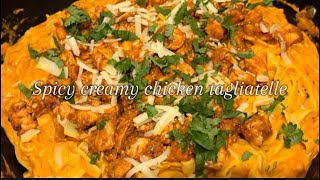 Spicy creamy chicken tagliatelle  pasta recipe  recipes for family  marrymechicken [upl. by Eimrots248]