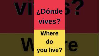 Spanish questions with quotDóndequot spanish learnspanish shorts shortvideo español speakspanish [upl. by Essiralc]