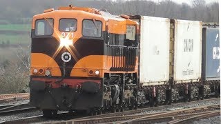 Irish Rail 071 Class locomotive  IWT freight Liner  Portarlington Station Laois [upl. by Aicre]