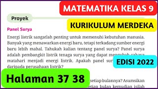 Kunci Jawaban Matematika Kelas 9 Halaman 37 38 Kurikulum Merdeka Proyek Panel Surya [upl. by Atal724]