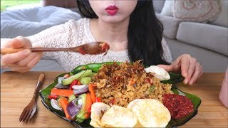 ASMR NASI GORENG  FRIED RICE  LITTLE BIT OF WHISPERING AT START  EATING SOUNDS [upl. by Harding]