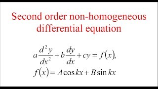 Second order nonhomogeneous differential equation [upl. by Allekram]