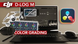 How To Color Grade DLog M Footage DJI Drone  Davinci Resolve Color Grading Beginners Tutorial [upl. by Richela394]