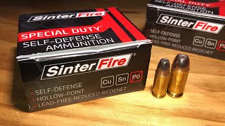 Frangible SelfDefense Ammo sinterfire Special Duty 9mm amp 45 Auto Tested in Ballistics Gel [upl. by Drusie]