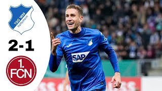 TSG Hoffenheim 21 FC Nürnberg Highlights  DFBPokal 20242025 [upl. by Ranchod64]