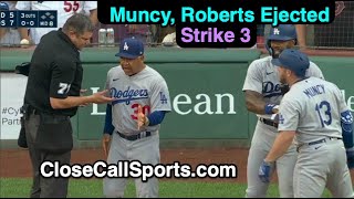 E2145  Max Muncy and Dave Roberts Ejected by Jordan Baker After Strikeout to End LAs Rally [upl. by Gav]