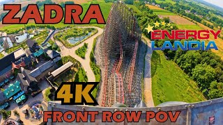 ZADRA  THE BEST ROLLER COASTER IN EUROPE  4K Front Row POV  ENERGYLANDIA 2024 [upl. by Lyckman]