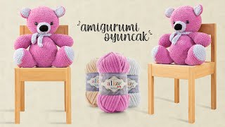 Alize Velluto ile Amigurumi Oyuncak • Amigurumi Teddy Bear • Игрушка Амигуруми [upl. by Aicirpac493]