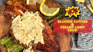 The Best Blackened Catfish With Creamy Lump Crab Sauce In An Airfryer [upl. by Ledda428]