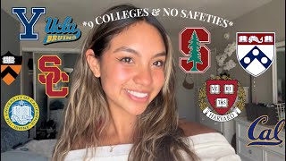 COLLEGE DECISION REACTIONS Stanford Harvard Ivies UCs amp NO SAFETIES [upl. by Dorlisa186]