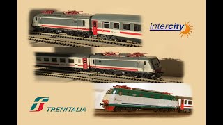 Trenitalia in HO Vitrains E464s with IC553 RoReg Cal Riva E444 Tarturuga with IC612 TarantoMi [upl. by Einittirb478]