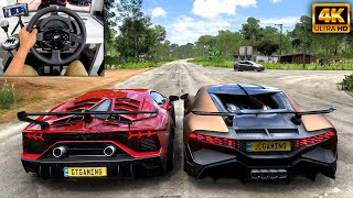 Lamborghini Aventador SVJ amp Bugatti Divo  Forza Horizon 5  Thrustmaster T300RS gameplay [upl. by Thgiwd]