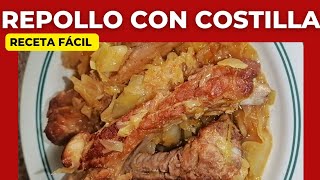 GUISO DE REPOLLO con COSTILLA de CERDO  ALMUERZO RÁPIDO Y SABROSO [upl. by Liman490]