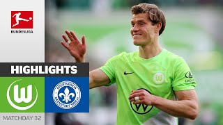 Wolfsburg Secures Third Win in a Row  Wolfsburg  Darmstadt 30  Highlights  Matchday 32 – BULI [upl. by Hpotsirhc]