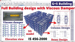 Building design with viscous dampers by using ETABS software  civil engineering  structural [upl. by Papert55]