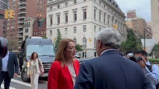 Tajani e Metsola inaugurano la mostra quotLa Grande Visione Italianaquot al Consolato di New York [upl. by Krenn443]