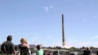 Port Kembla Stack 198m demolition High Quality chimney explosion [upl. by Marx918]