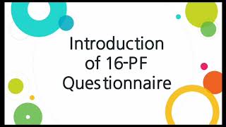 Introduction of 16Personailty FactorsPF Questionnaire and its Uses in urduenglishPsychology [upl. by Aticilef]