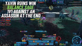 SWTOR PVP Yavin Ruins Win Balance Sage Lightning Sorc Hammered me [upl. by Wendalyn]