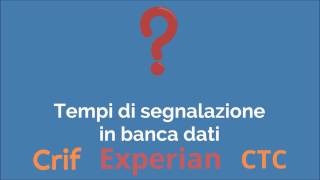 ISICredit Tempi di Cancellazione Da Crif Experian e CTC [upl. by Odiug937]