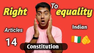 Right To Equality Article 14 Of The Indian Constitution  What Is Right To Equality  Article 14 [upl. by Karilla558]