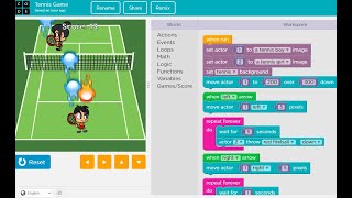 Codeorg Tutorial  Play lab  Tennis Game  Coding using Blocks Programming [upl. by Lleda656]