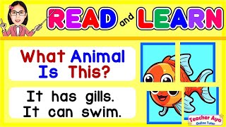 ENGLISH READING  GUESS THE ANIMALS  READ AND LEARN  PRACTICE READING GRADE 1234  TEACHER AYA [upl. by Fennelly451]