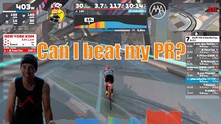 Zwift Hill Climb HC KOM attempt  New York KQOM Reverse [upl. by Nikal77]