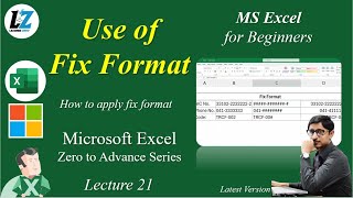 21 How to use Fix Format in Microsoft Excel  Free Course in Urdu  Hindi excel learning teacher [upl. by Templia]