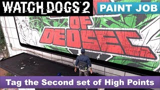 Watch Dogs 2  How to Tag the Second Set of High Points Paint Job [upl. by Dowell]