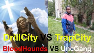 DrillCity VS TrapCity  Whos Winning The War  BloodHound Lil Jeff and Q50 Versus UncGang Rob [upl. by Lesser557]