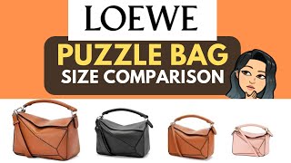 LOEWE PUZZLE BAG SIZE COMPARISON 💕😘 NANO SMALL VS MEDIUM  LOEWE handbags PUZZLE bag  BEST SIZE [upl. by Notled]