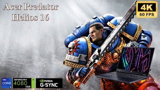 RTX 4080 Mobile 175W Warhammer 40000 Space Marine 2  Acer Predator Helios 16 Gaming Test [upl. by Nace]