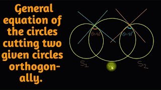 general equation of the circles cutting two given circles orthogonally  system of circles [upl. by Eugaet791]