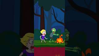 Girl vs Zombies shorts funny cartoon animation funnycartoon cartooncartoon feku fekucartoon [upl. by Nannarb]