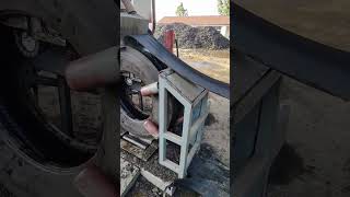 Car tire cutting process Good tools and machinery make work easy [upl. by Kolb]