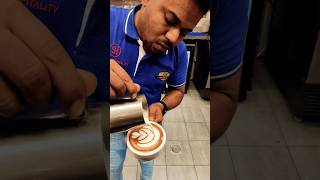 Latte art tutorial  tulip 🌷 😍😍 coffee latteart youtubeshorts shorts art [upl. by Coffeng]