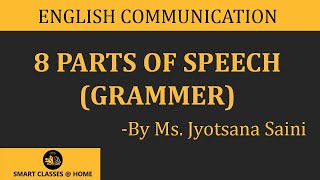 8 parts of speech grammar lecture BA MA by Jyotsna Saini [upl. by Nealey]